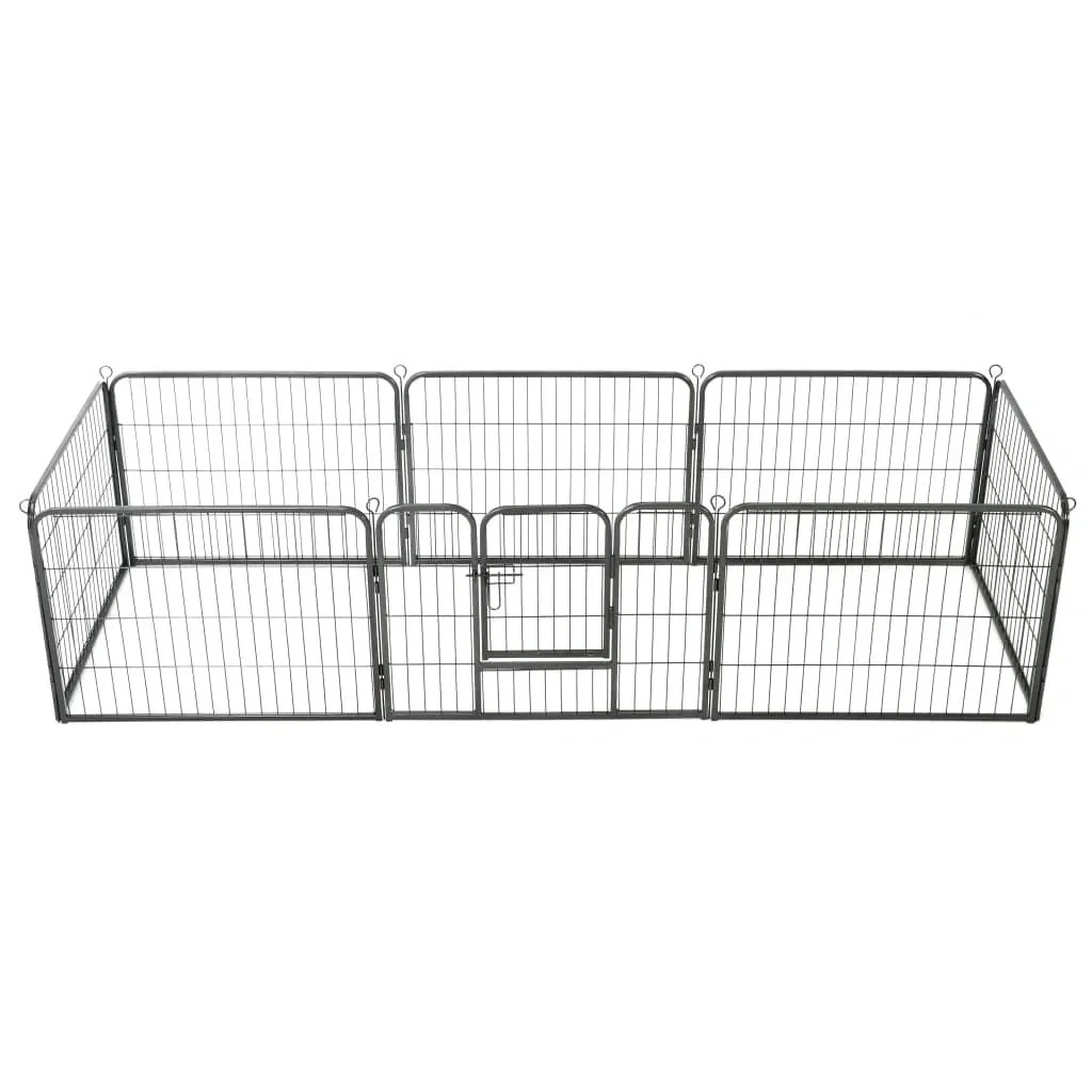Hundeauslauf 8 Platten 60x80 cm Stahl schwarz - 1