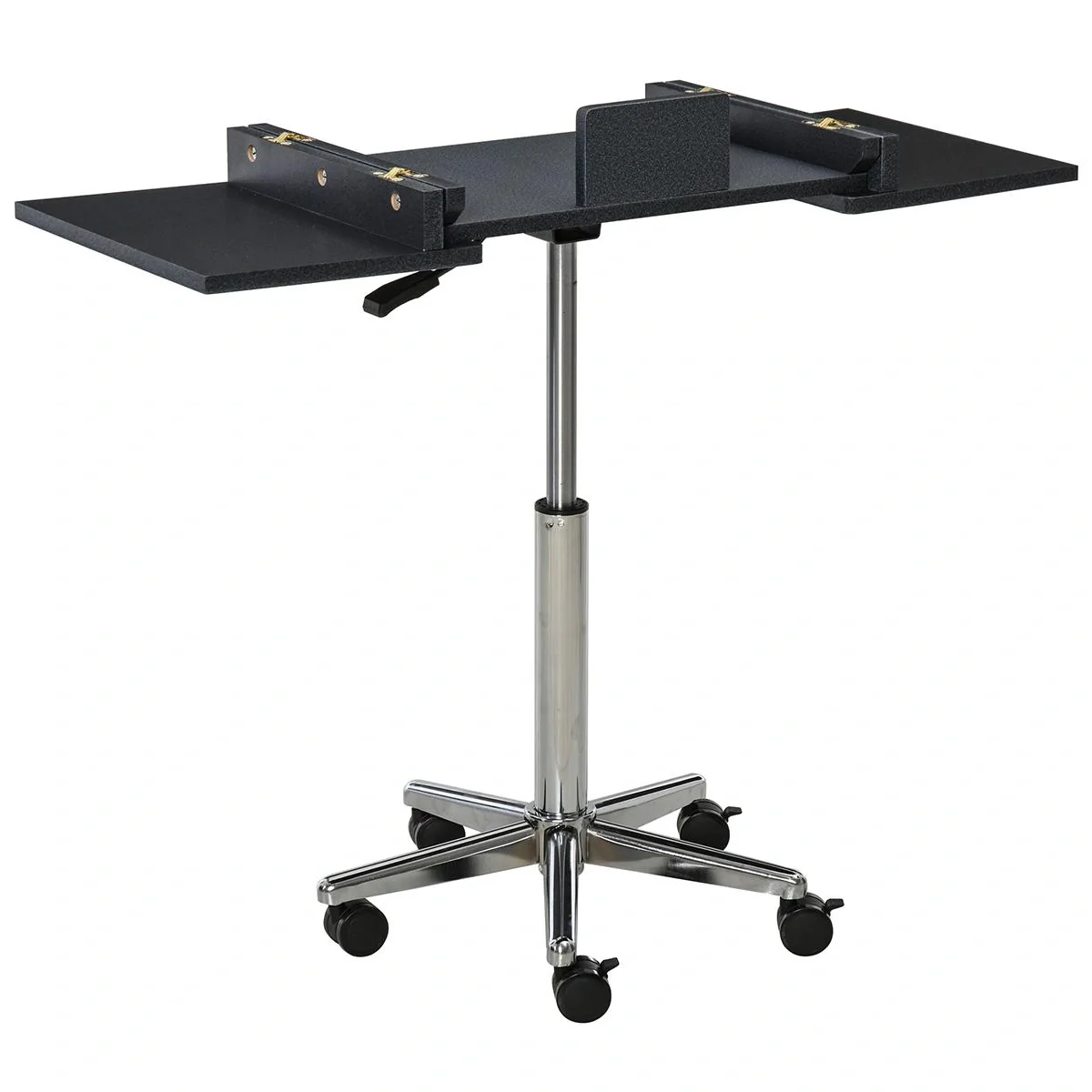 Laptoptisch Laptop Ständer Notebooktisch mit Rollen höhenverstellbar klappbar Computer Tablet Stahl + MDF Schwarz 90,5 x - 4