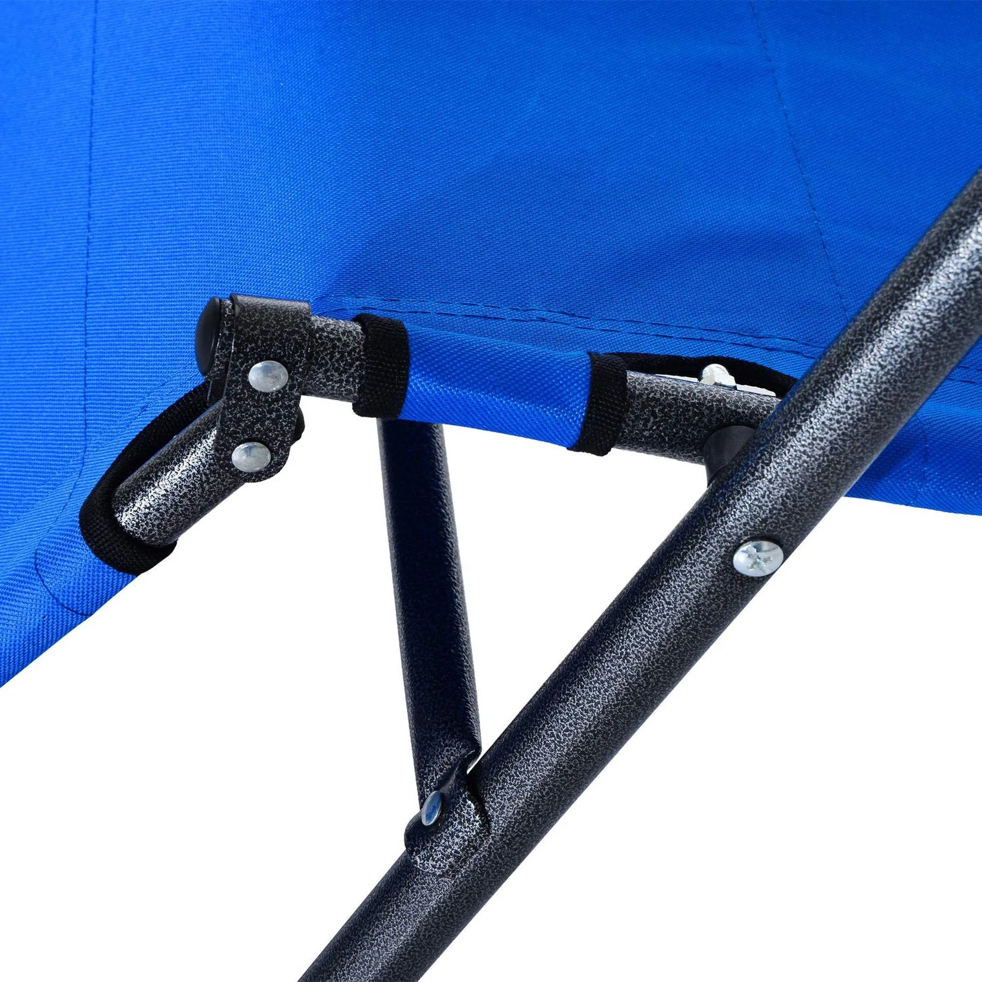 Sonnenliege Strandliege Gartenliege Relaxliege klappbar mit Kissen Strand Metall + Oxfordstoff Blau 118 x 60 x 80 cm - 7