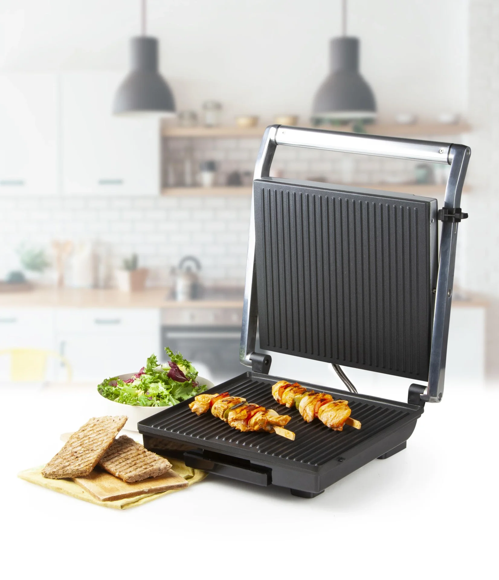 Multi Kontaktgrill, 2000 Watt Edelstahlgehäuse - Multi Elektrogrill - Paninigrill - 13