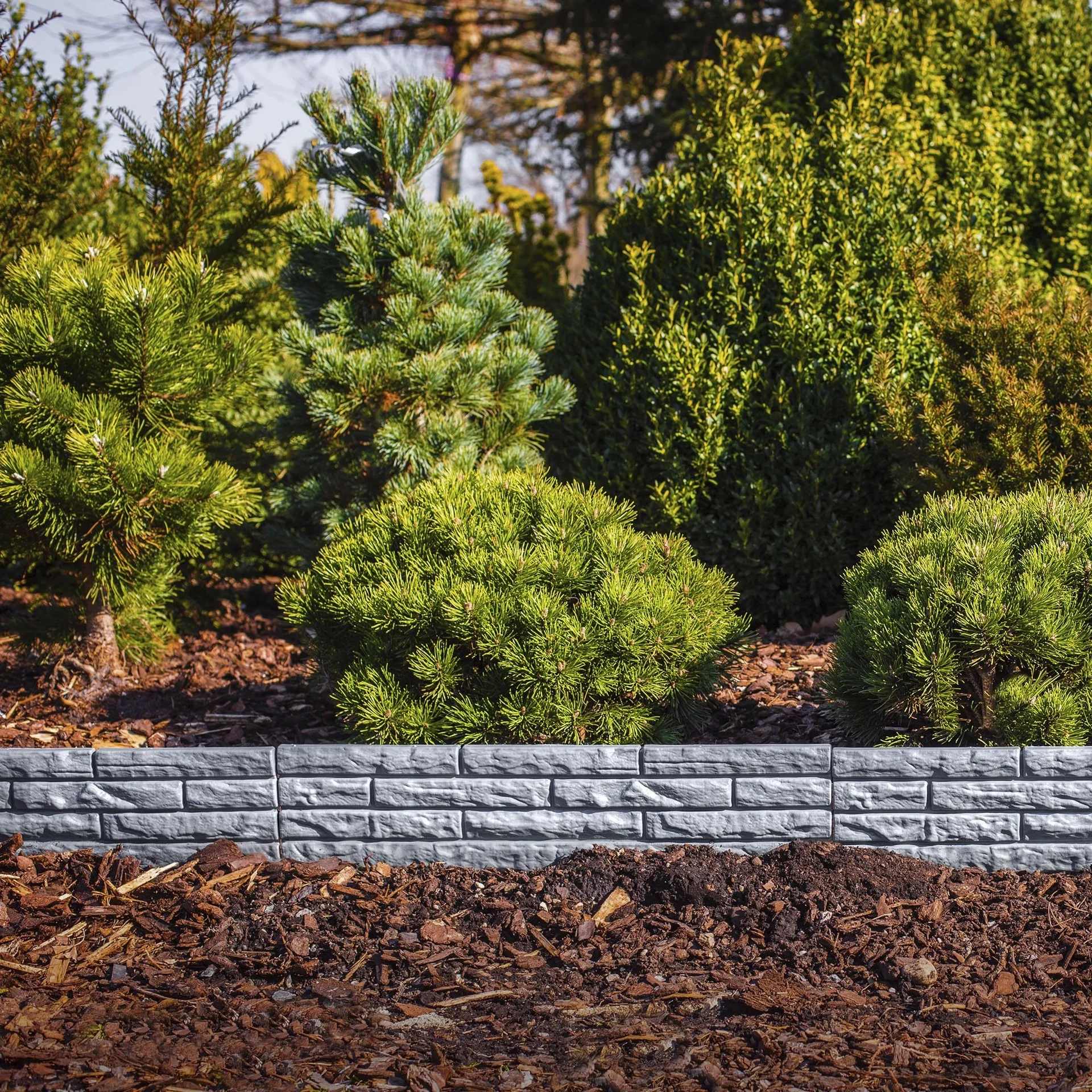 Beet-Einfassung "GARTENMAUER" in Stein-Optik, 5-teilig, 290 cm - 5