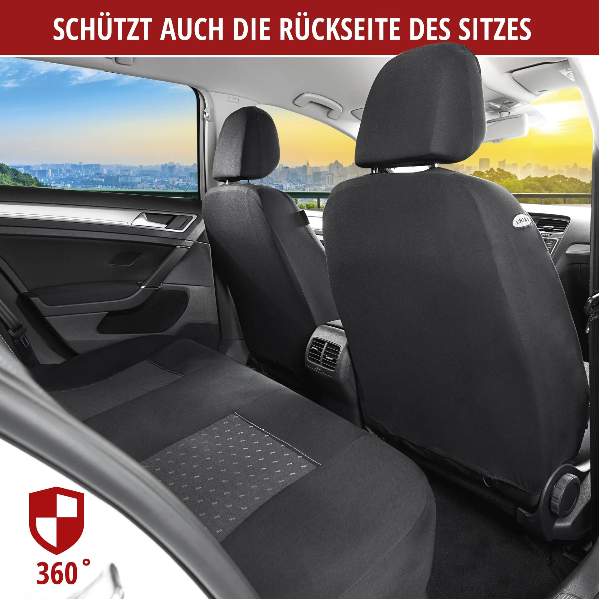 Autositzbezug Premium DotSpot, PKW-Schonbezüge Komplettset grau/schwarz - 5
