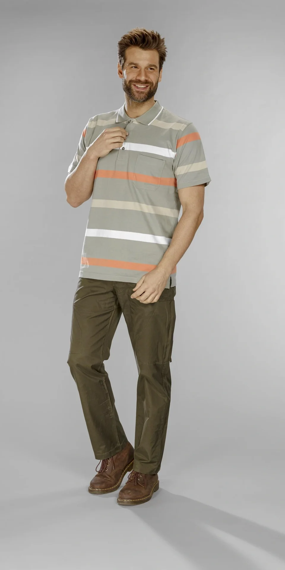 Outdoorhose, Gesäßtasche mit Reißverschluss, Farbe oliv, Gr.60 - 5