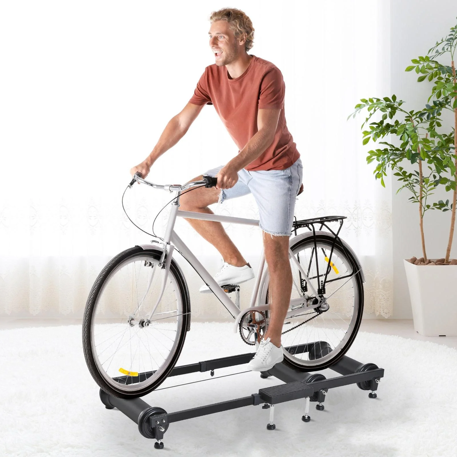 Rollentrainer Heimtrainer Indoor-Training Alu Schwarz - 8