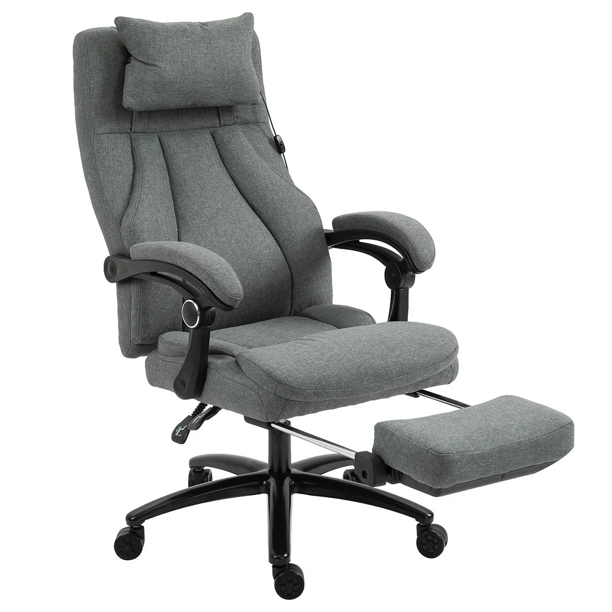 Bürostuhl massage, höhenverstellbarer Chefsessel, Gamingstuhl mit Fußstütze Massagefunktion, ergonomischer Drehstuhl, Ma - 4