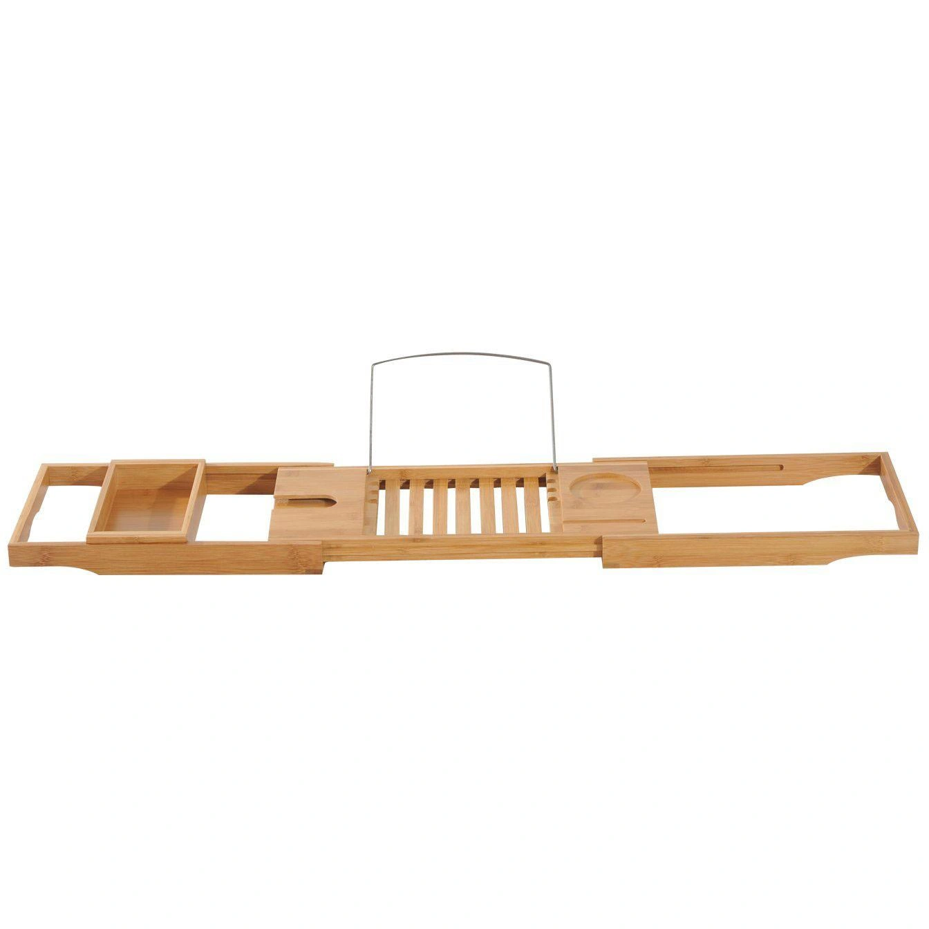 Badewannenablage 75-109cm Wannenauflage Wannenbrücke Bambus - 5
