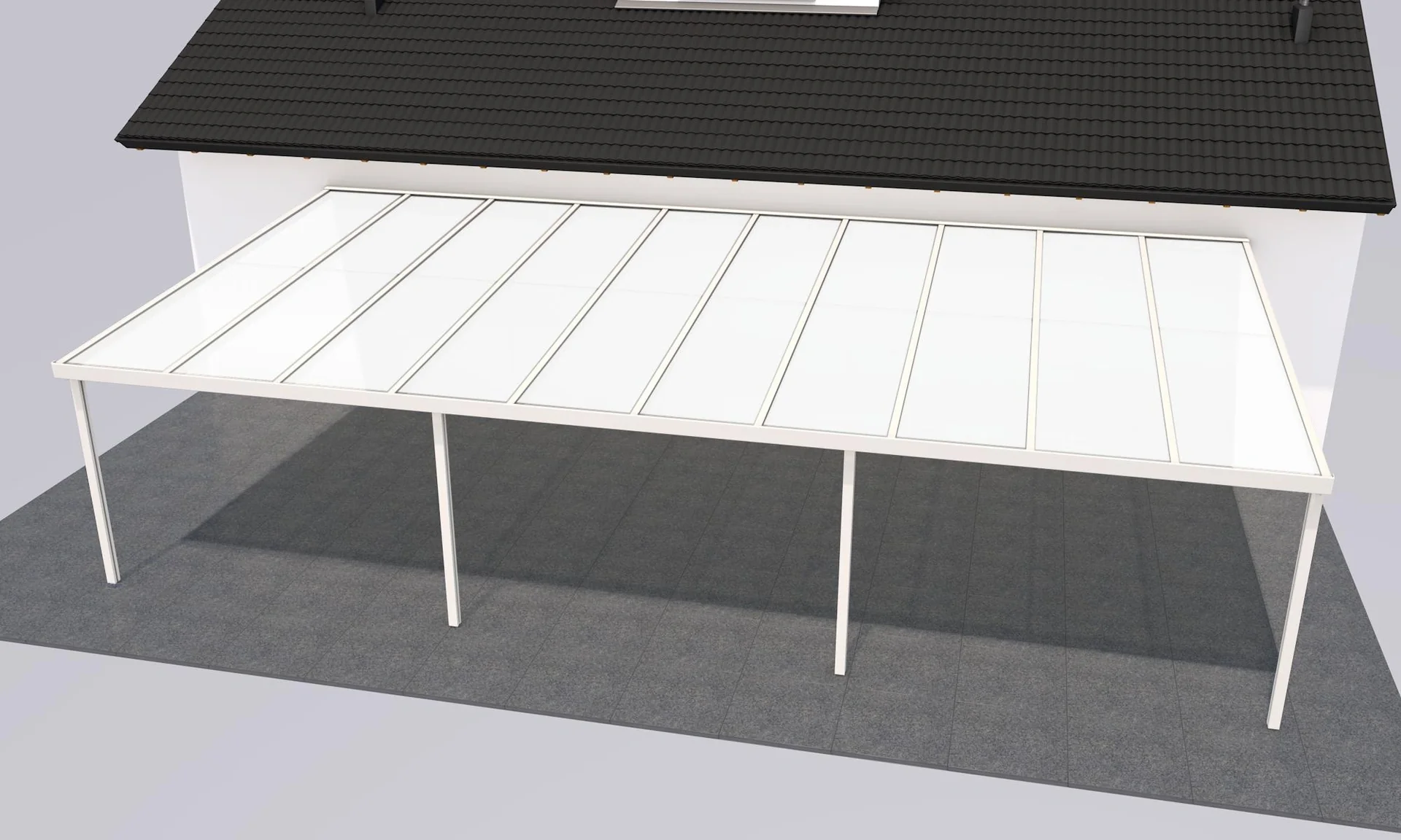 Terrassendach Premium, weiß, 10140 x 5060 mm - Klima blue - 2