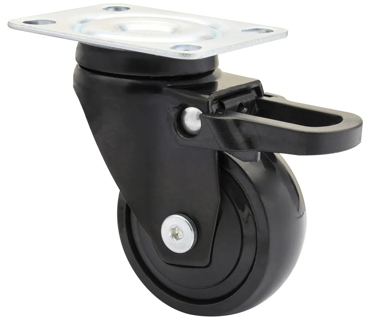 Design 3C Lenkrollen 4 teiliges Set - Ø 50 mm, soft, schwarz, 2 Rollen mit & 2 ohne Feststeller, Tragkraft 50 kg / Rolle - 6