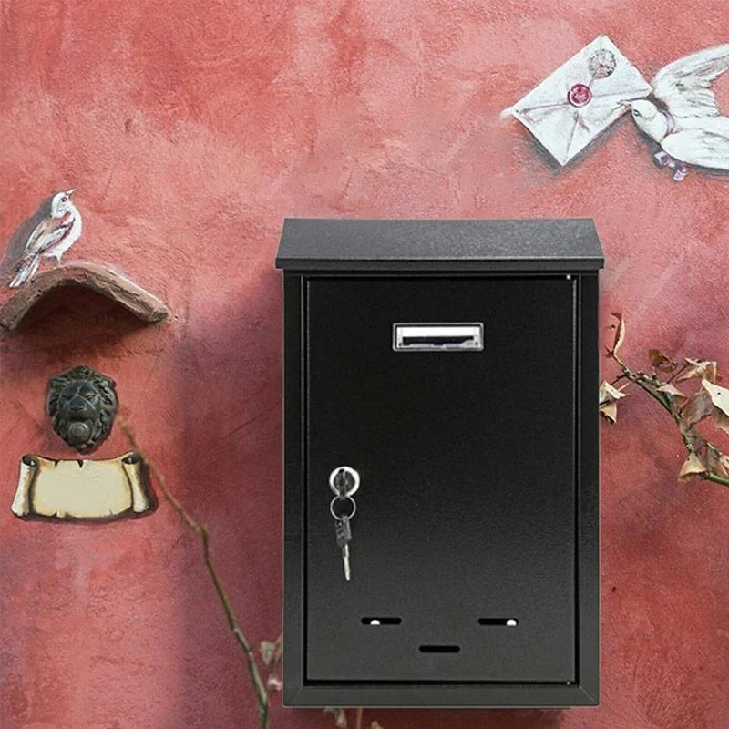 Briefkasten mit 2 Tasten - schwarz - 285x200x60 mm - 8