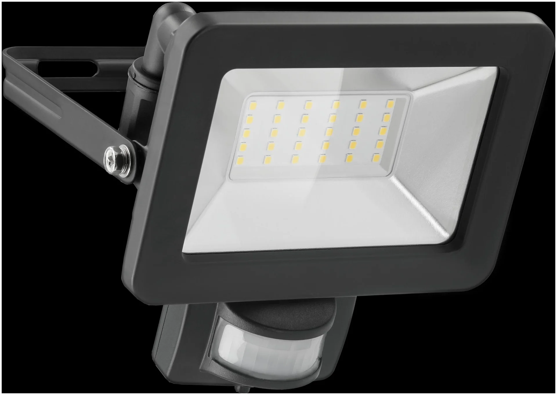 LED Außenstrahler mit Bewegungsmelder schwarz, 30W - 2550lm - 2