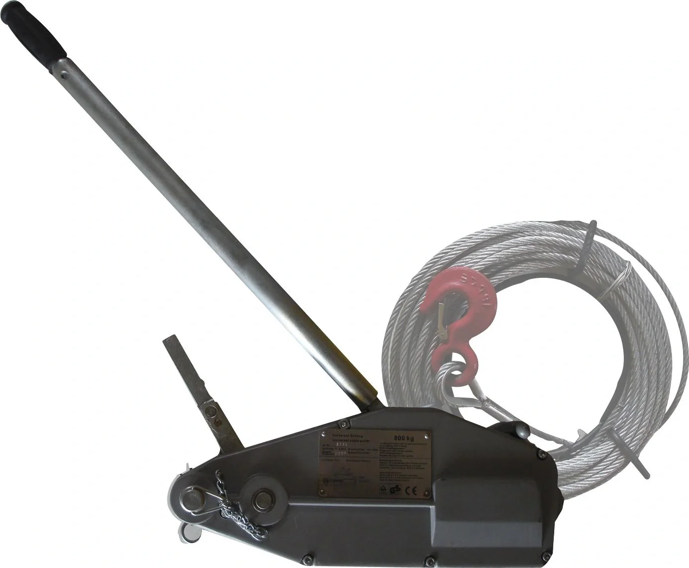 Seilzuggerät inkl. Hebelrohr, ohne Seil, Nutzlast 800 kg, Seil-Ø 8,3 mm - 2