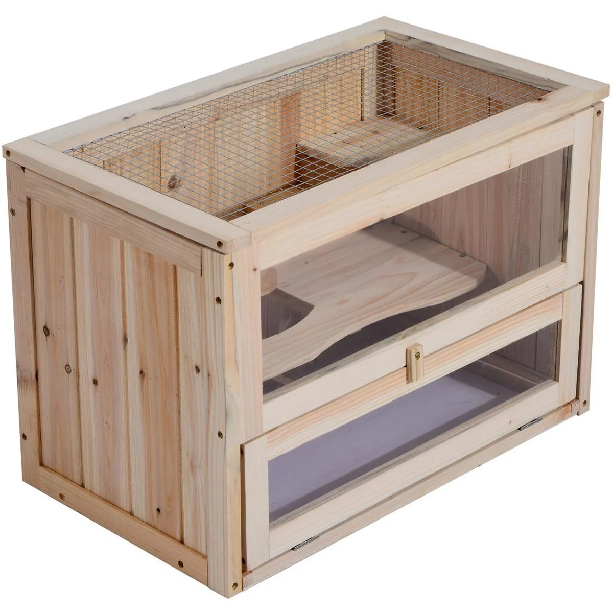 Nagerkäfig mit aufklappbarem Dach natur - 10