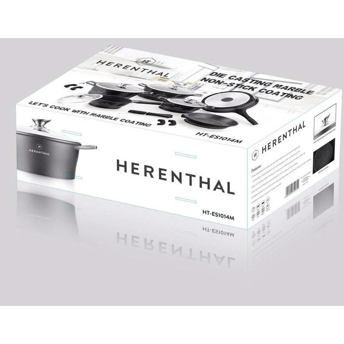 Herenthal Topfset mit Marmorbeschichtung - 14 Teile - Rot - 3