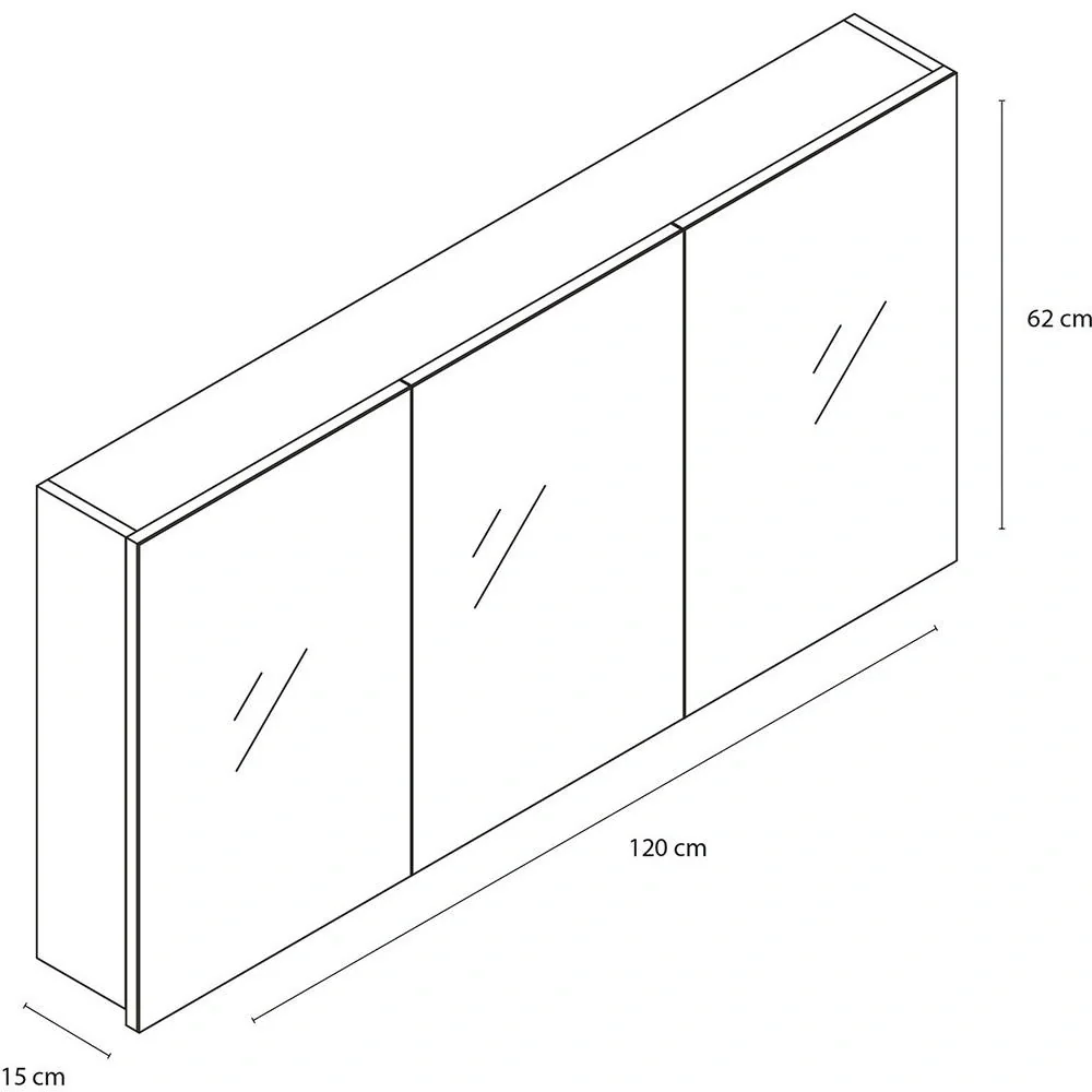 Concept Spiegelschrank 120cm schwartz fsc - 3