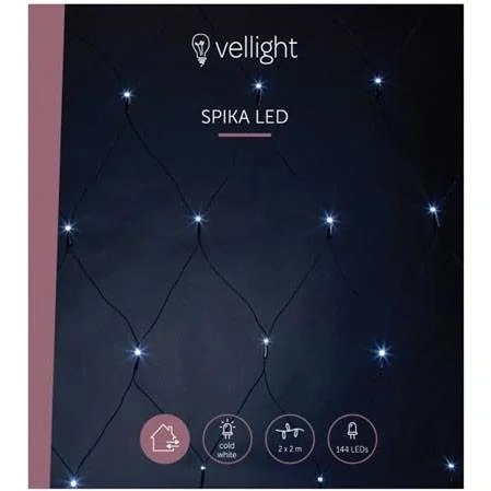 Vellight Netzbeleuchtung - 2x2m - 144 LED- Kaltweiß - Innen und Außen - 6
