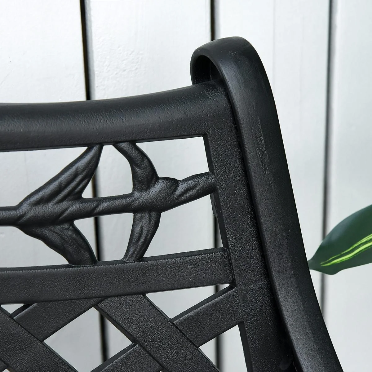 Gartenbank aus Aluminium schwarz - 10