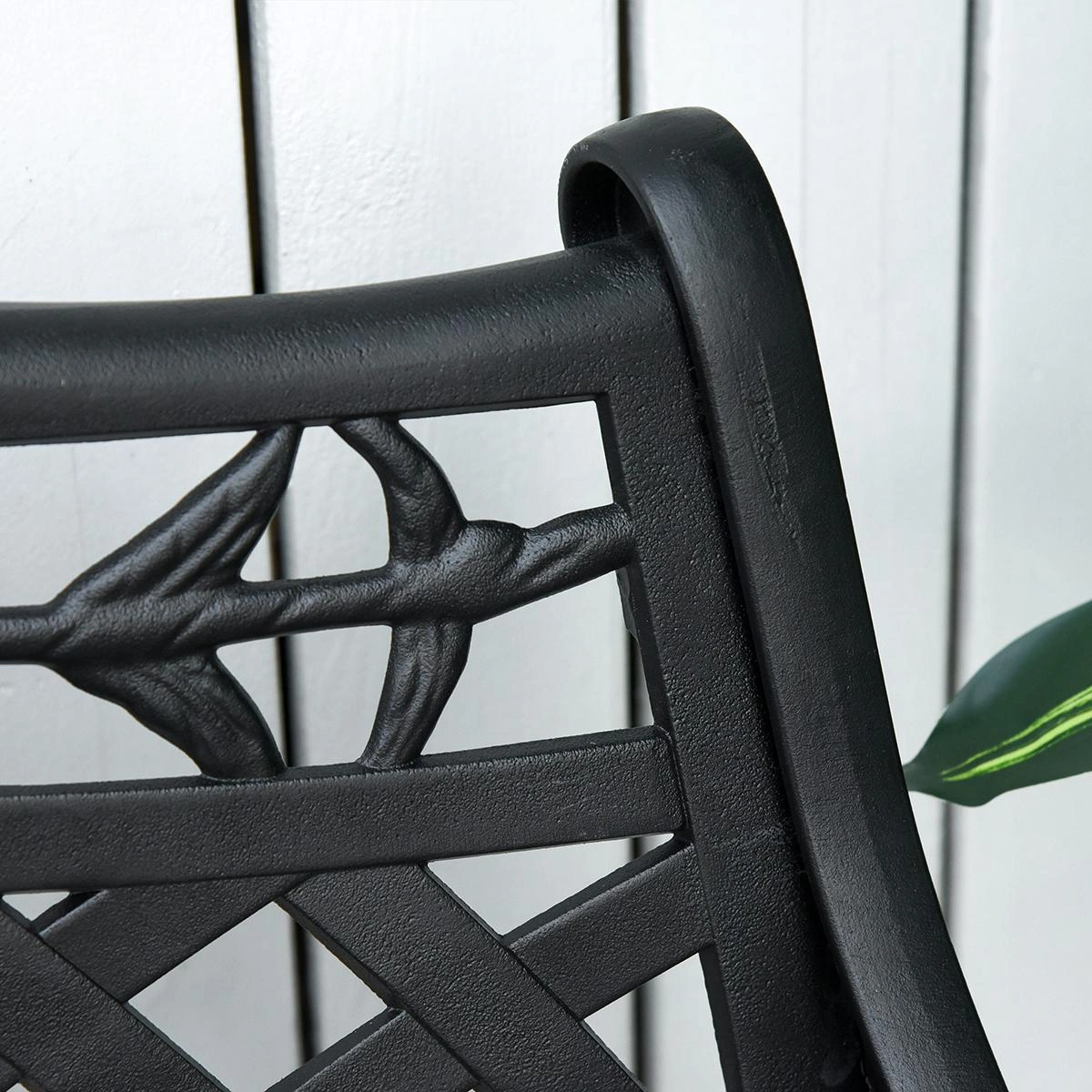 Gartenbank aus Aluminium schwarz - 10