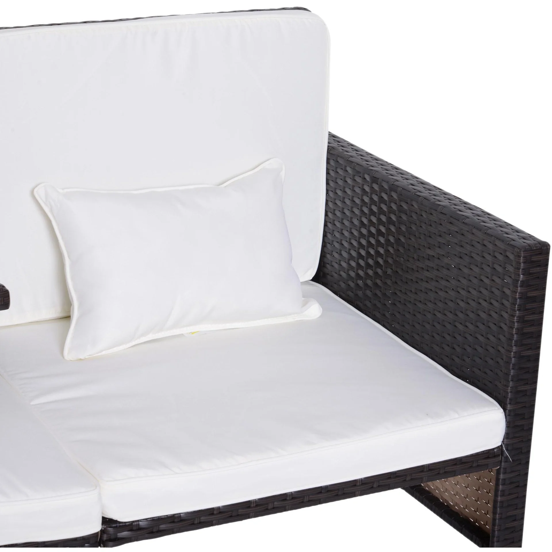 3-tlg, Gartenmöbel Gartensofa Lounge Gartenset Sitzgruppe Rattenmöbel Braun Polyrattan + Metall - 7