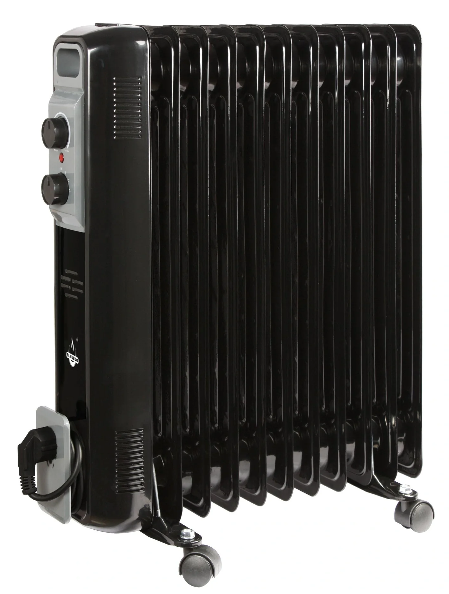 Mobiler Ölradiator, schwarz, 11 Rippen - 12