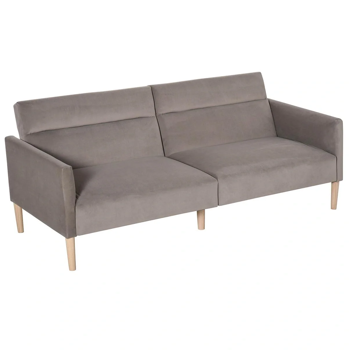 Schlafsofa Polstersofa mit 180° einstellbarer Rückenlehne 2 sitzer Sofa Schaumstoff Velvet-Touch nordischer Design Grau - 4