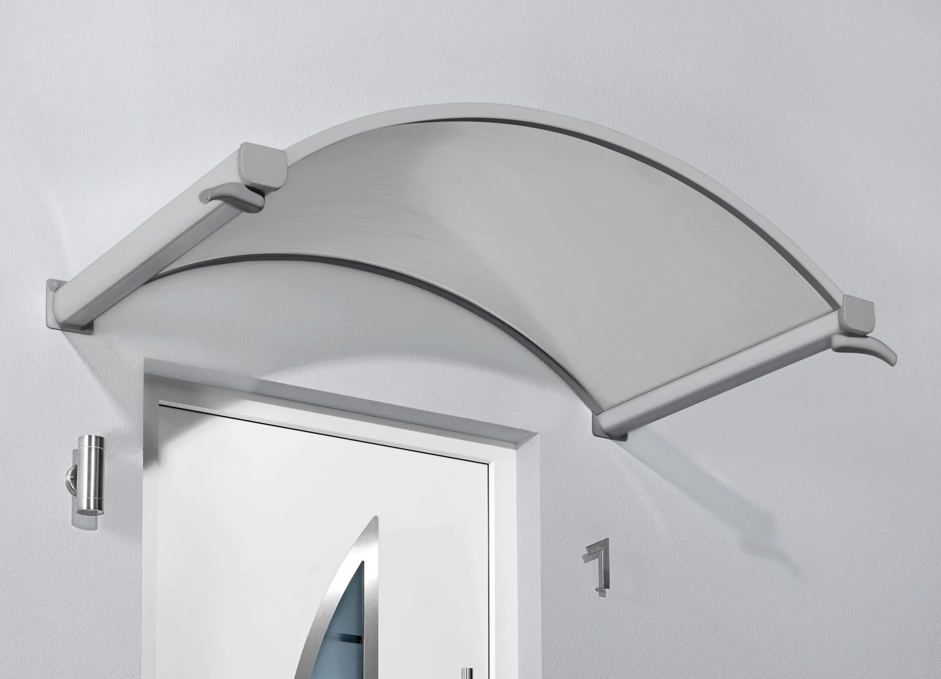 Rundbogenvordach Typ NO Klar, 1600 x 900 x 300 mm, Edelstahl - 1