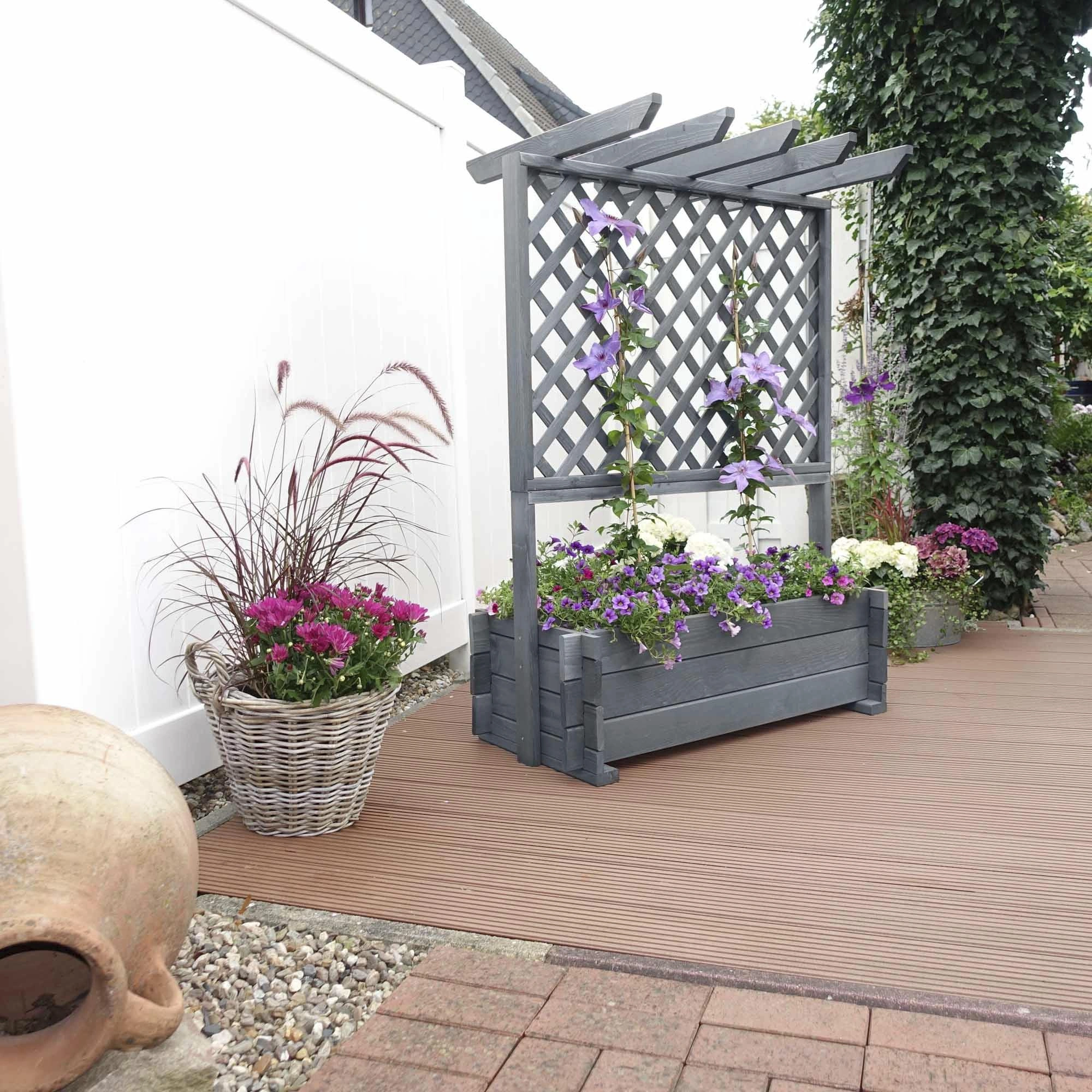Rankkasten mit Pergola klein, grau - 2