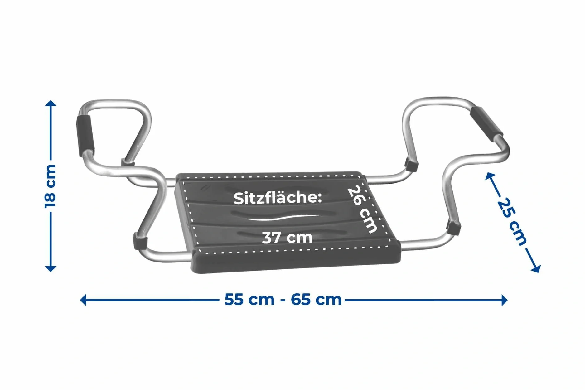 Badewannensitz Secura, silber- anthrazit, ausziehbar, 120 kg Tragkraft - 8