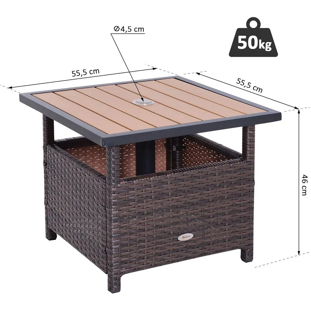 Polyrattan Gartentisch braun - 3