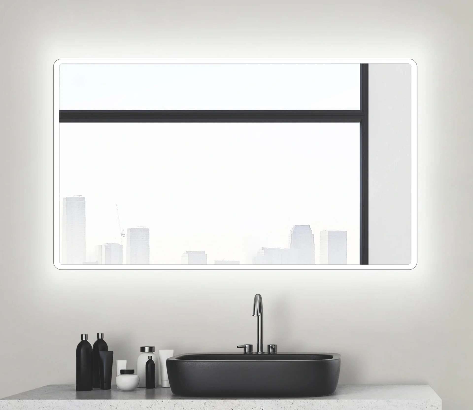 Badezimmerspiegel mit Beleuchtung, "Moon" - 120 x 70 cm Lichtfarbe neutralweiß - 5