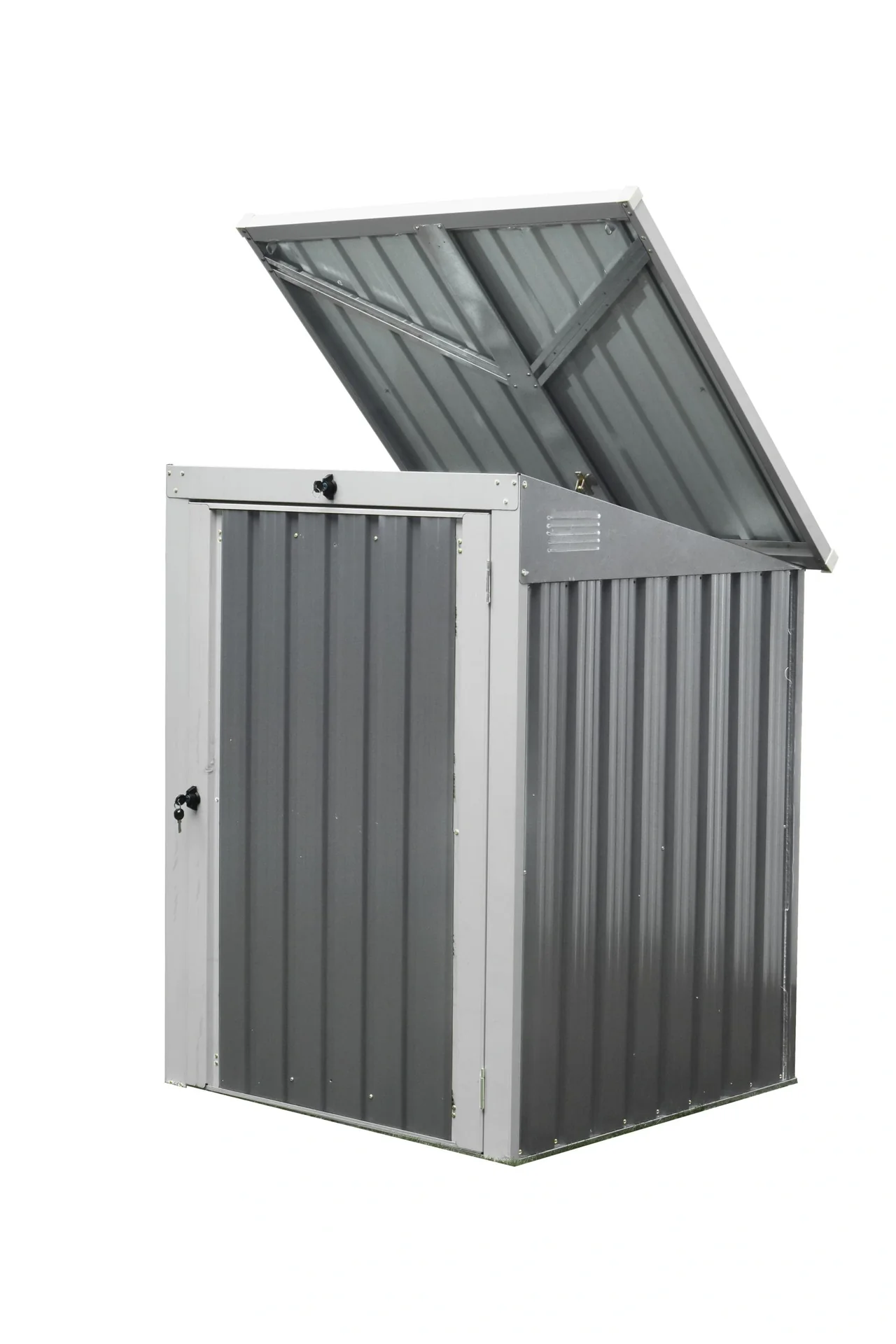 Metall Mülltonnenbox 1-fach anthrazit/lichtgrau, 101x104x134 cm - 10