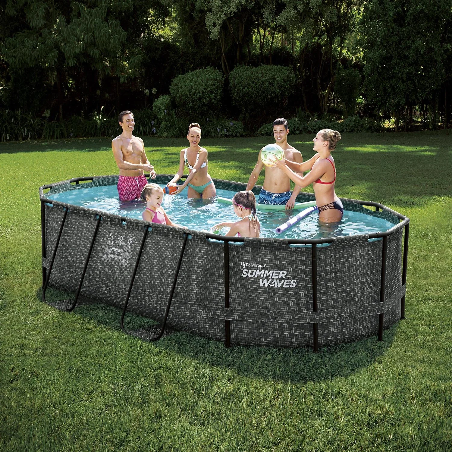 Active Frame Pool 424 x 250 x 100cm rattangrau - 5