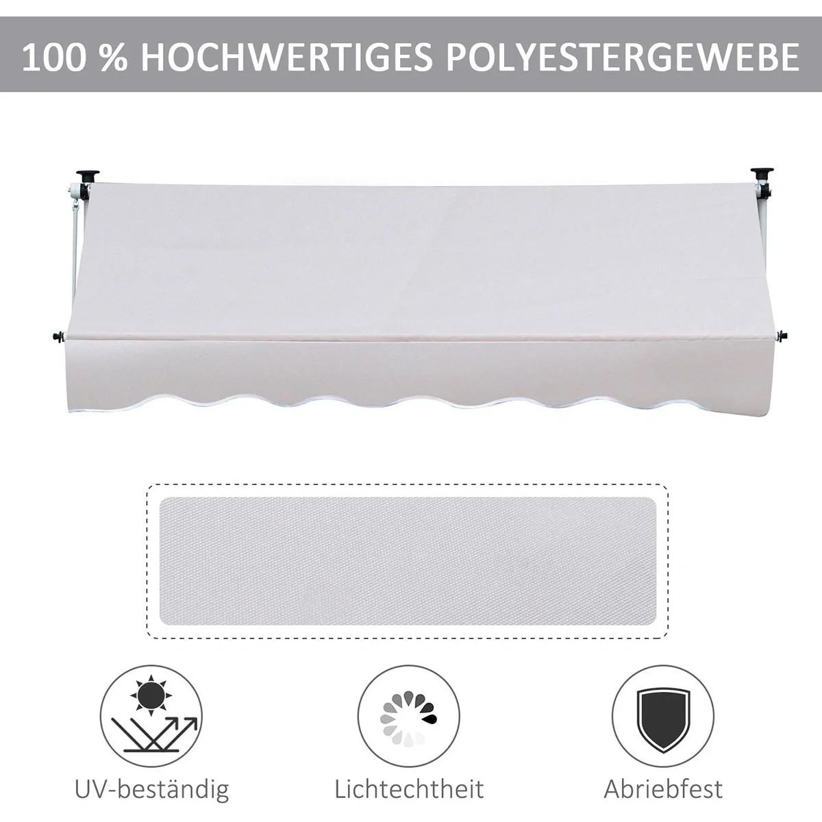 Markise mit Handkurbel cremeweiß - 1