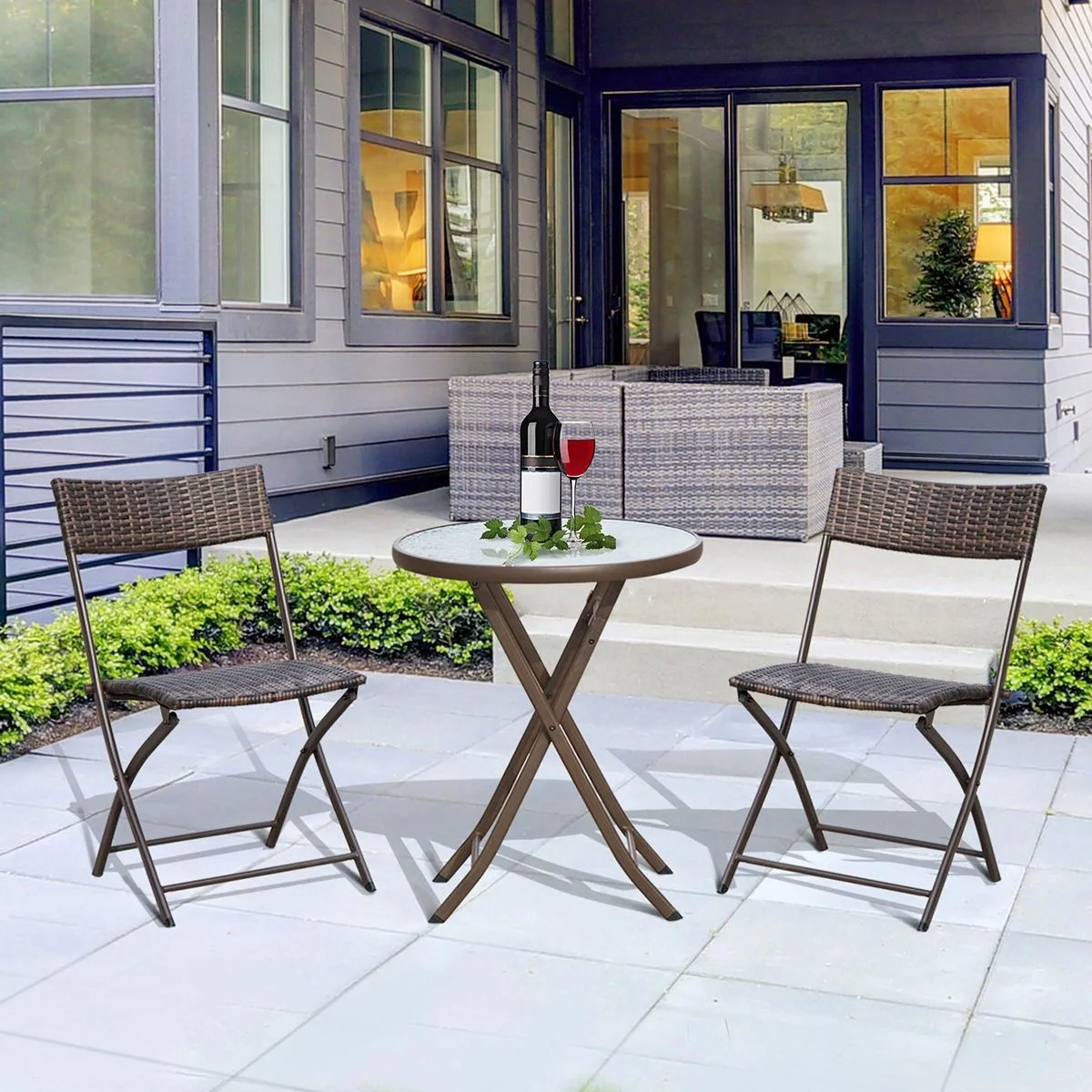 Polyrattan Bistroset für 2 Personen braun - 3