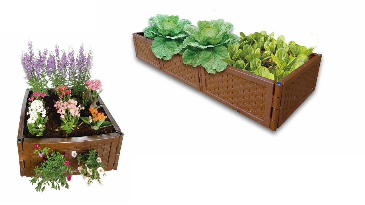 Multifunktions Hochbeet flexibel & erweiterbar 4er Set terracotta - 5