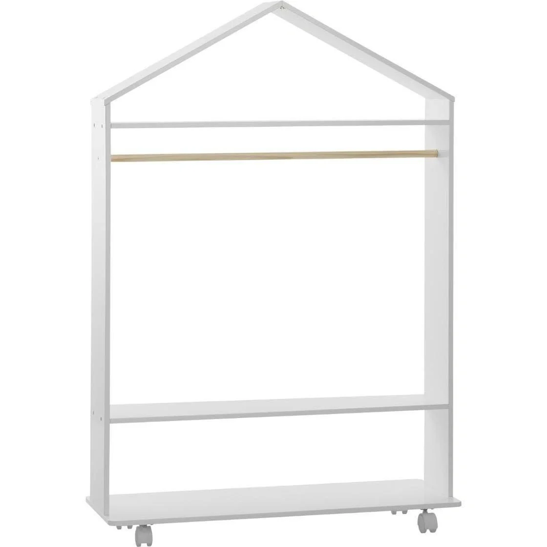 Kleiderständer auf Rädern - 120 x 80,5 x 36 cm - Weiß - 5