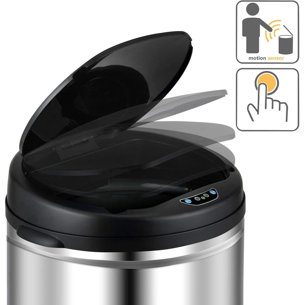Abfallbehälter mit Sensor aus Edelstahl 40 Liter - 5