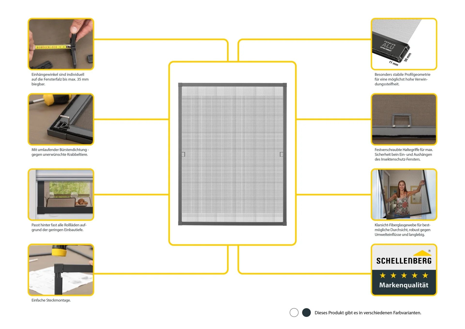 Insektenschutzfenster PREMIUM, Farbe anthrazit, 100 x 120 cm - 7
