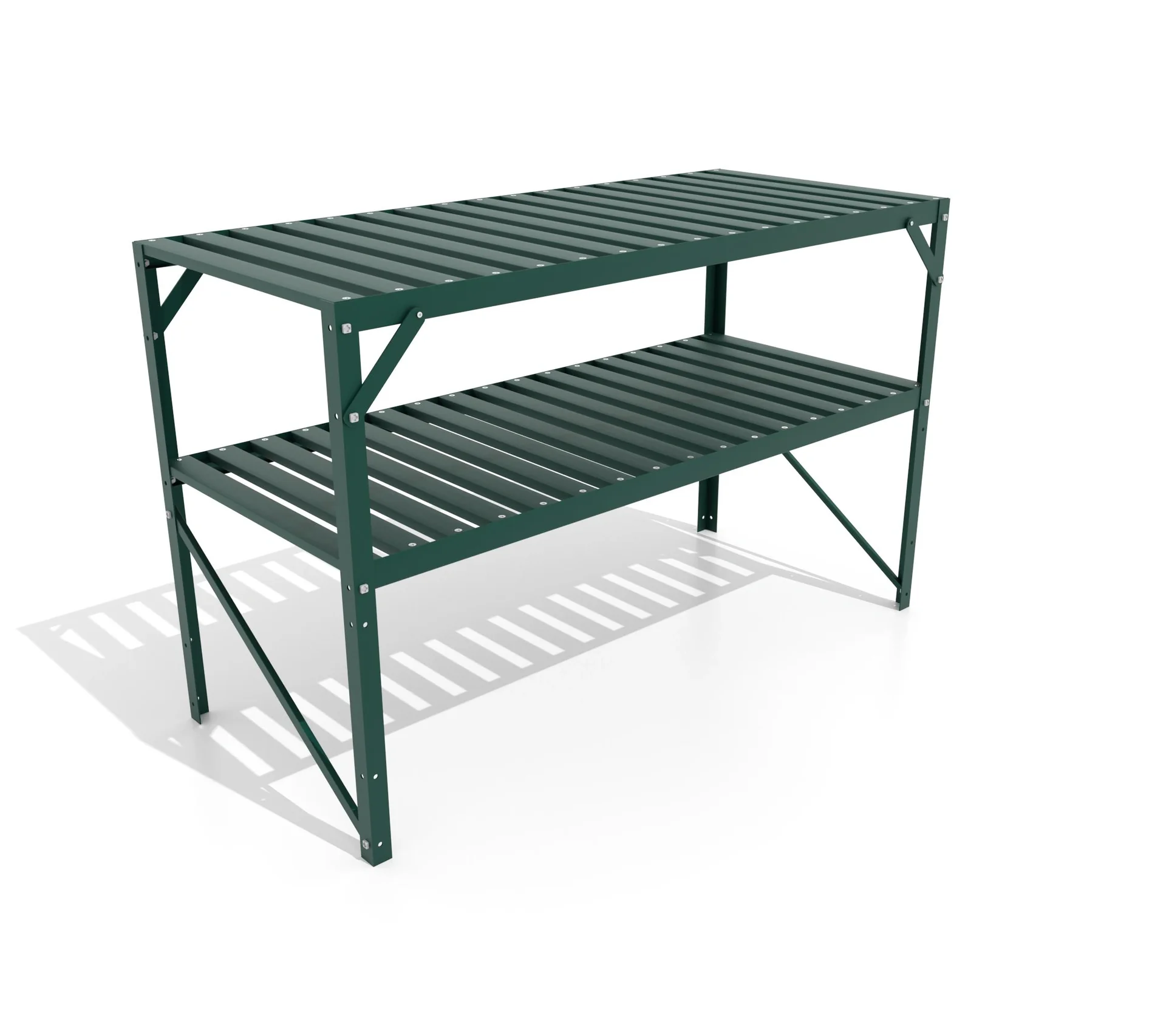 Alutisch, Farbe 2 Ablagen, Farbe 121 x 54 x 76 cm, Farbe smaragd - 5