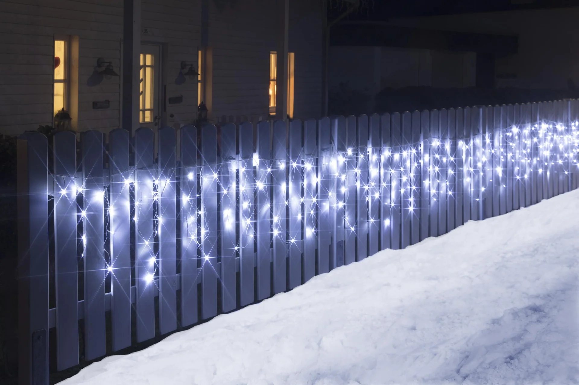Eisregen Lichterkette mit 960 kaltweißen LED - Länge 24 m - 4