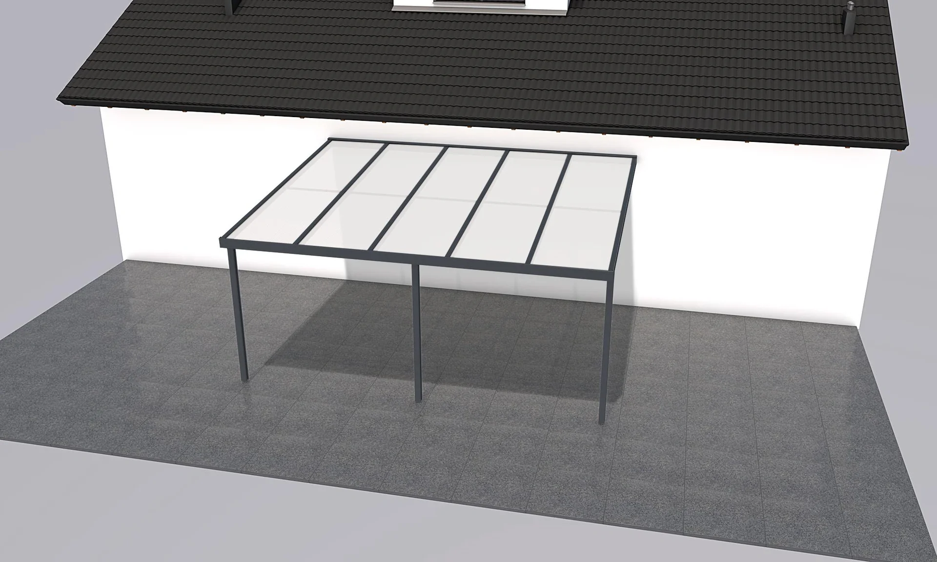 Terrassendach Premium, anthrazit, 5100 x 4060 mm - Klima blue - 2
