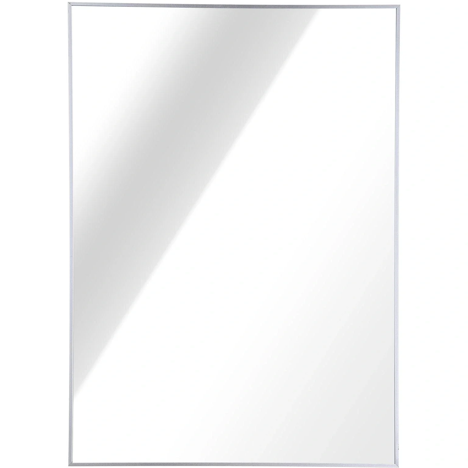 Wandspiegel Badspiegel 50 x 70 cm Spiegel Flurspiegel Aluminiumrahmen Silber - 2