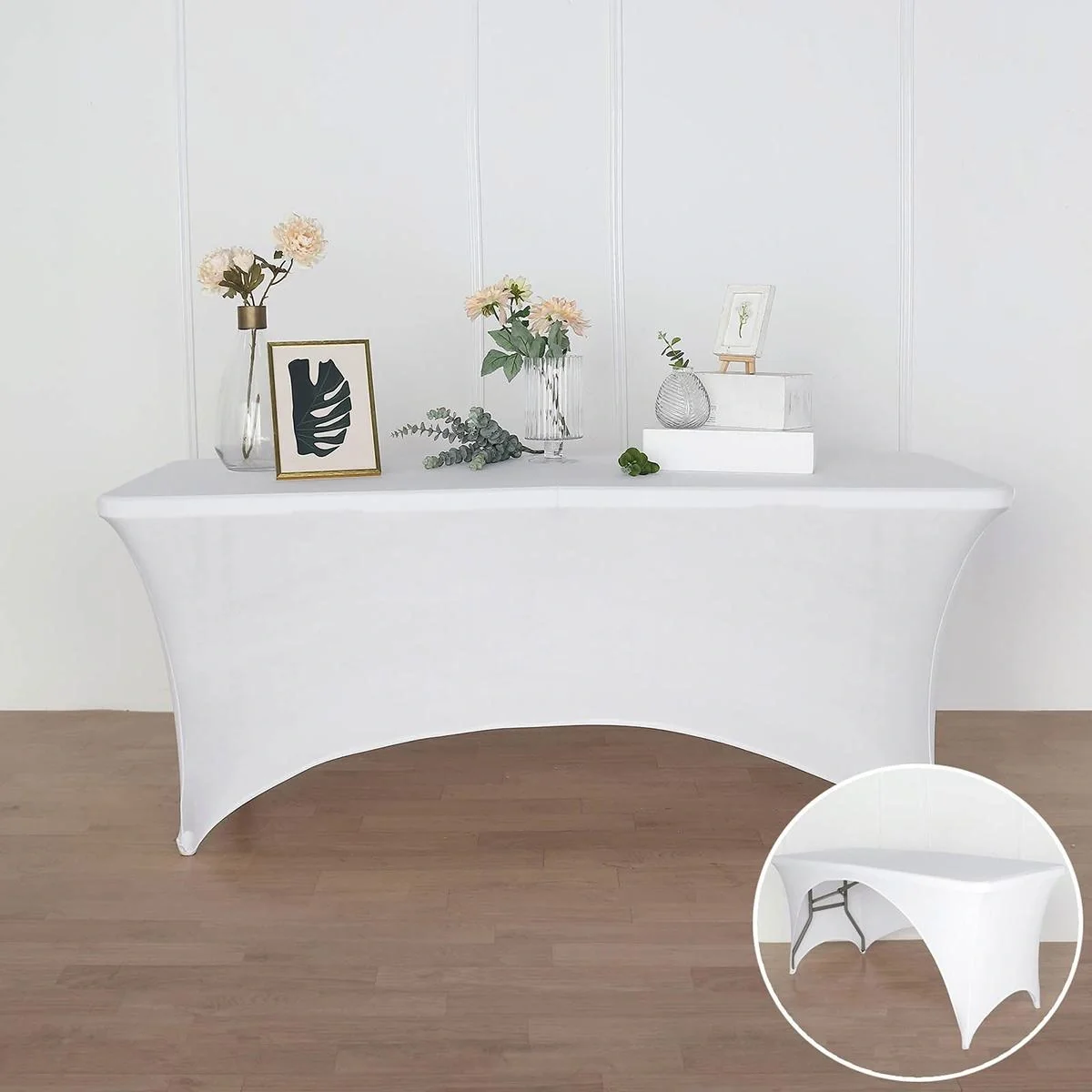 Schutzhülle für rechteckigen Tisch - Stretch - 75 x 180 x 74 cm - Weiß - 5