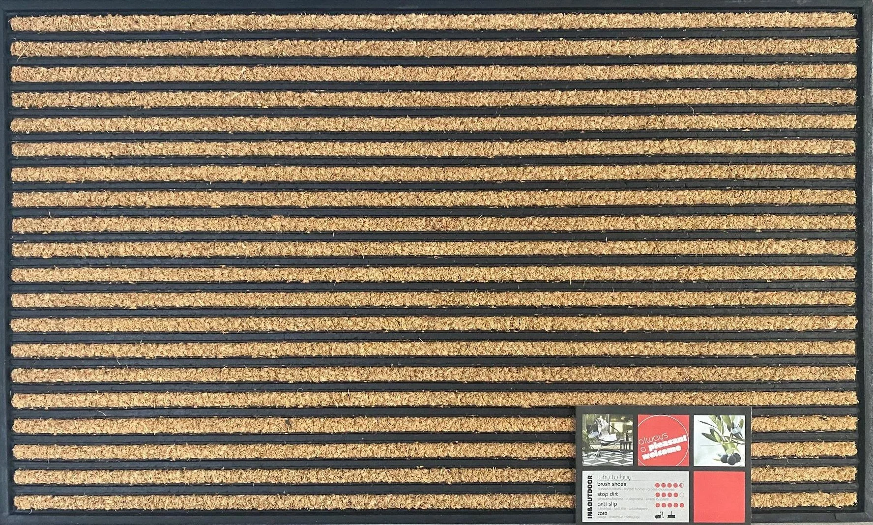 Gummi Kokosmatte Target 45 x 75 cm Naturfarben - 1