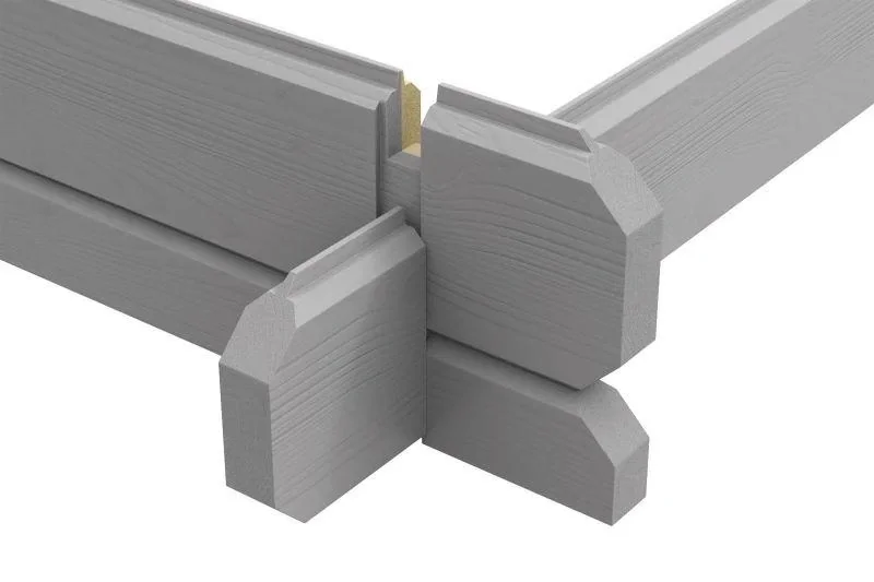 Gartenhaus 254 Gr.1, 394 x 246 x 222 cm hellgrau, 28 mm, Doppeltür, mit 2. Raum Einzeltür - 3