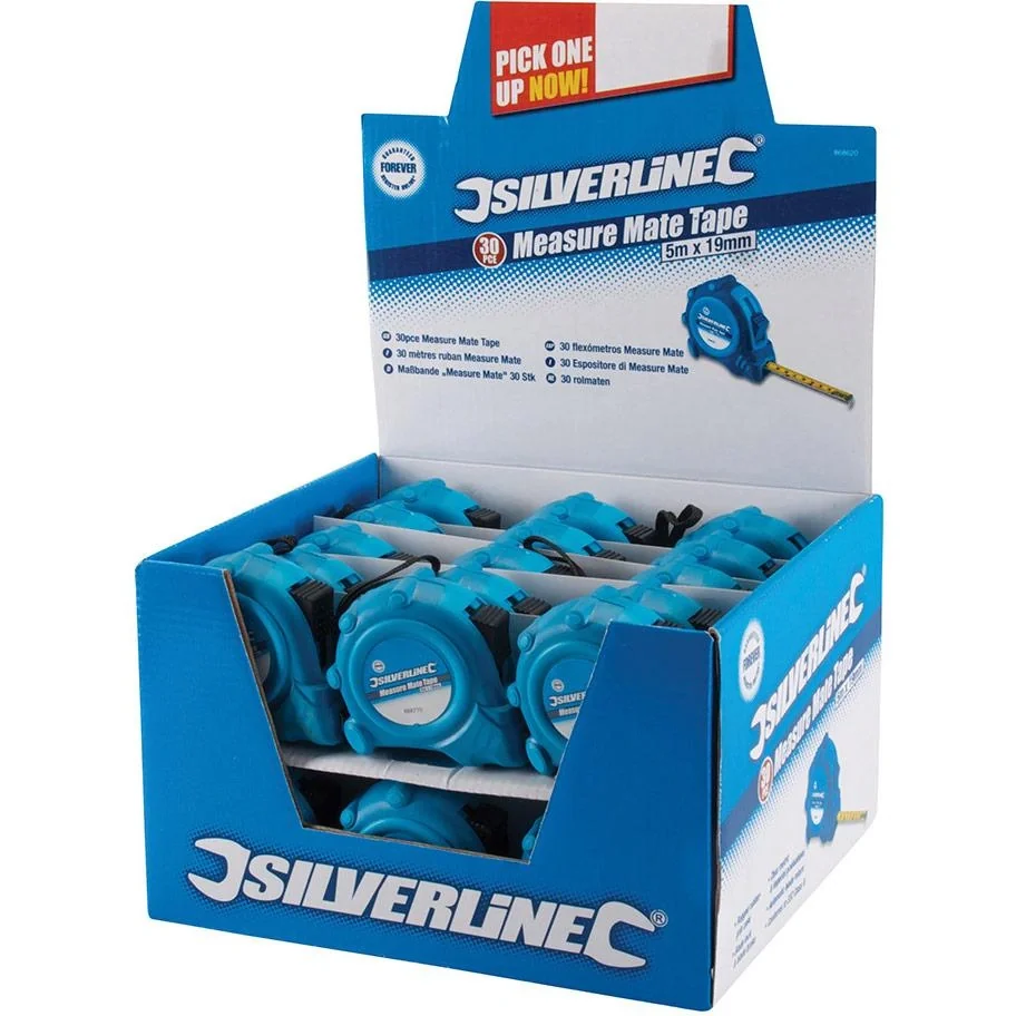 NL Measure Mate' Maßband Display Box 30 Stück, 5 m x 19 mm - 2