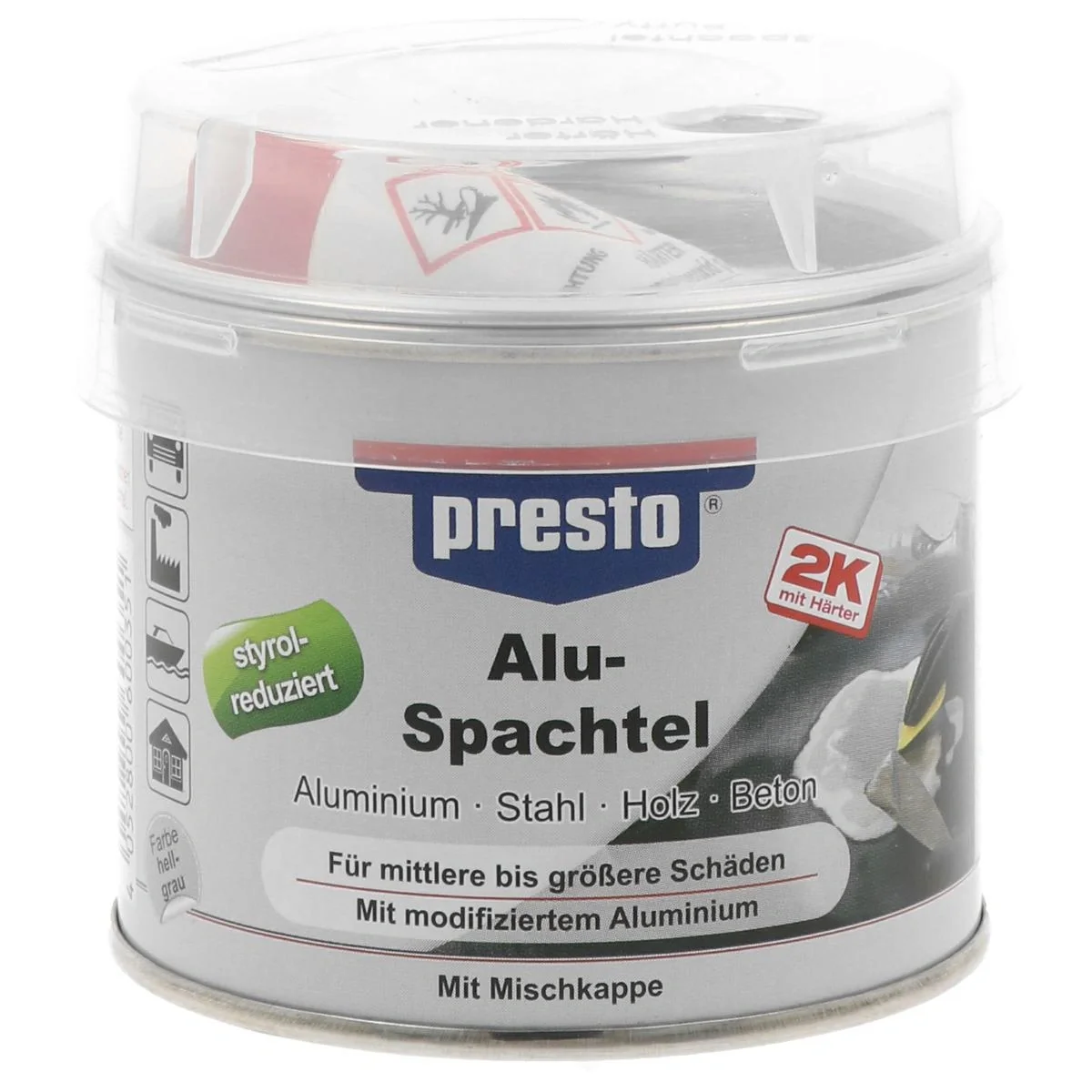 Alu-Spachtel, zweikomponentiger Polyestermetallspachtel, 250 g - 1