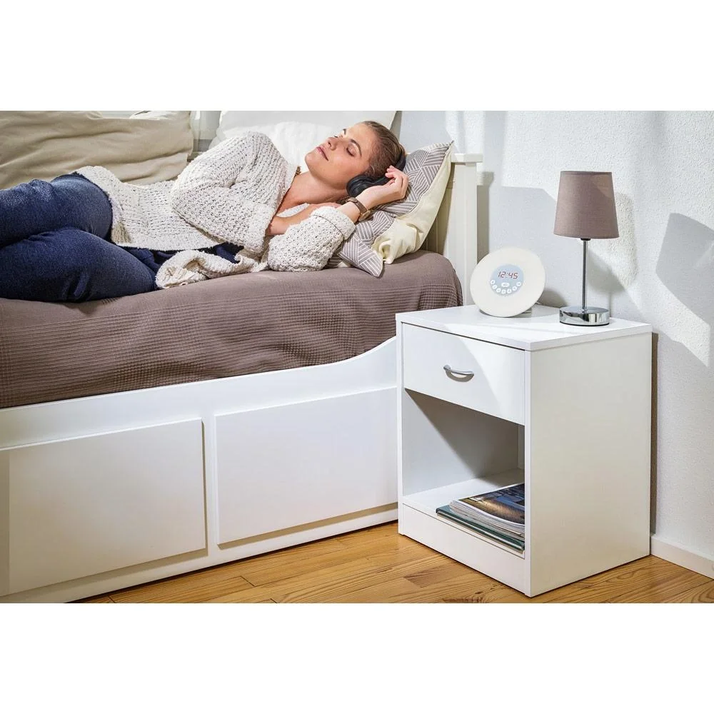 Nachttisch mit Schublade in Weiß (HxBxT) 50x40x35cm - 3