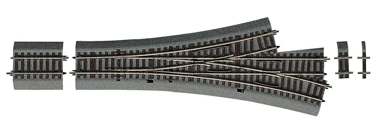 Asymmetrische Dreiwegweiche DWW15 für Handbetrieb, mit Bettung - 1