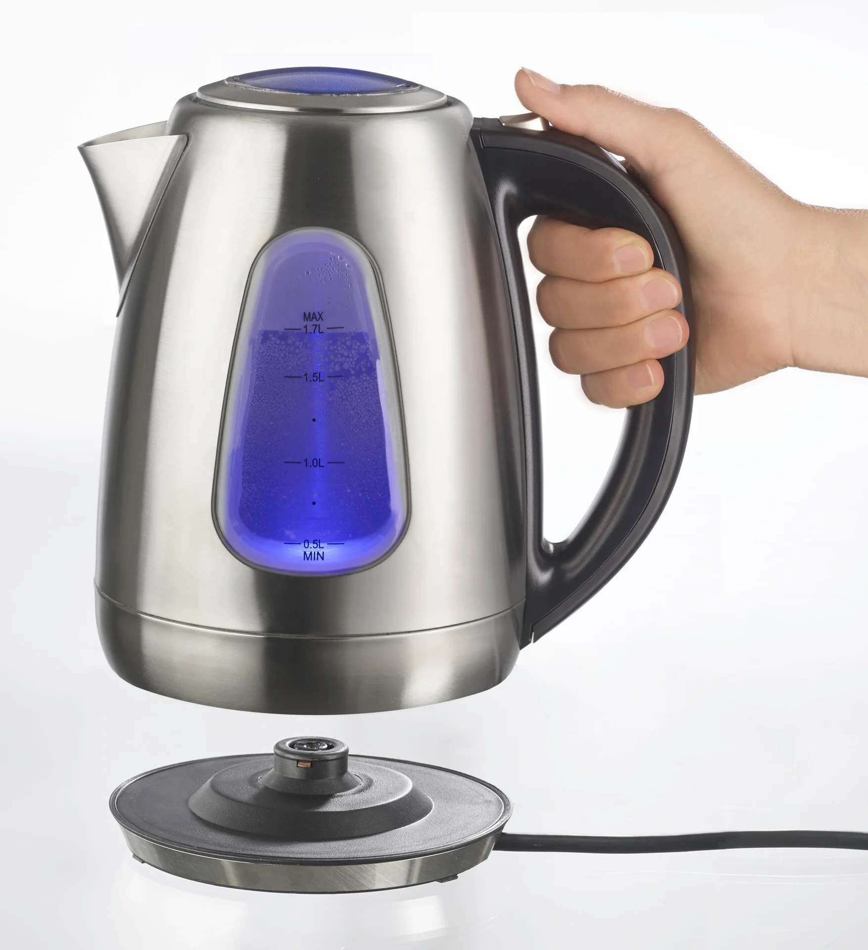 Wasserkocher Vario, 1,7 L mit Temperaturwahl, Edelstahl - 4