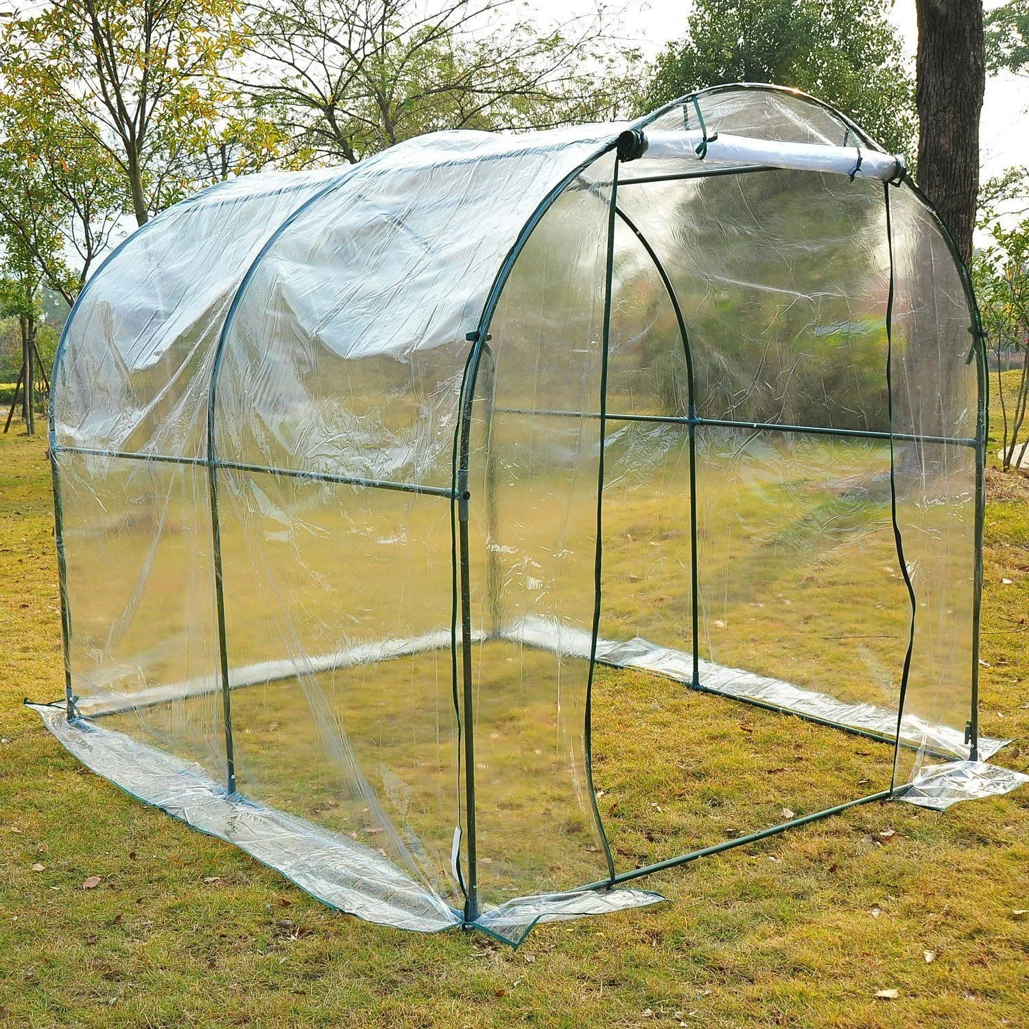Gewächshaus 2,5x2x2m Foliengewächshaus Transparent - 8